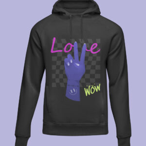 Hoodie con estampado estilo Rave - Color negro