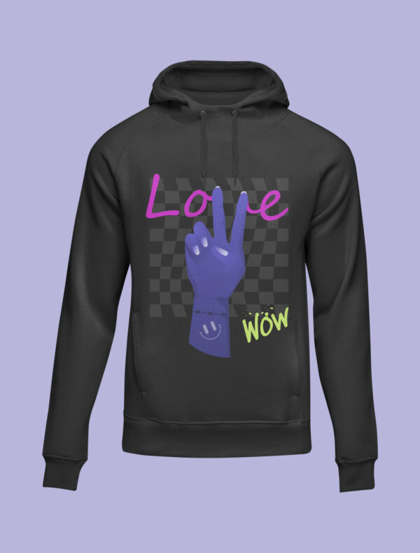 Hoodie con estampado estilo Rave - Color negro